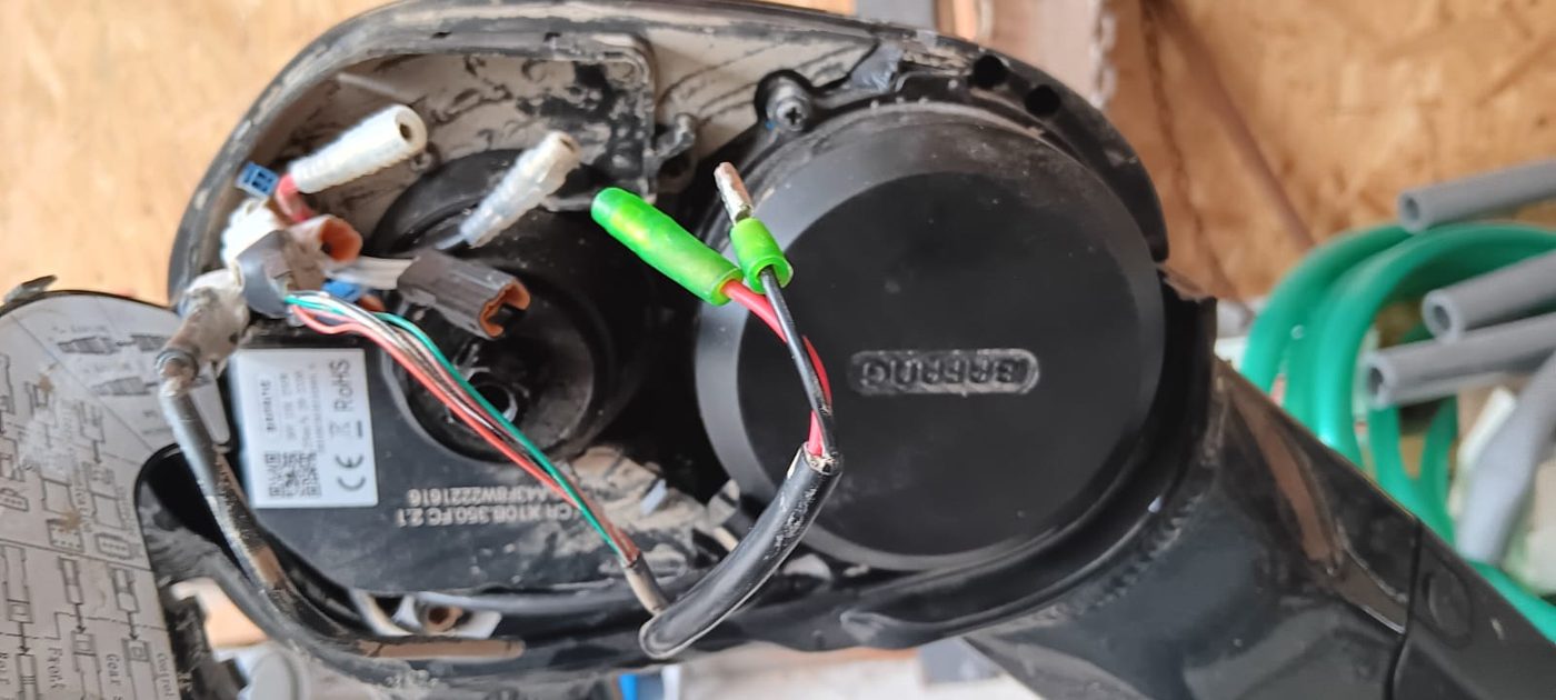 Otvorený motor Bafang s elektroinštaláciou